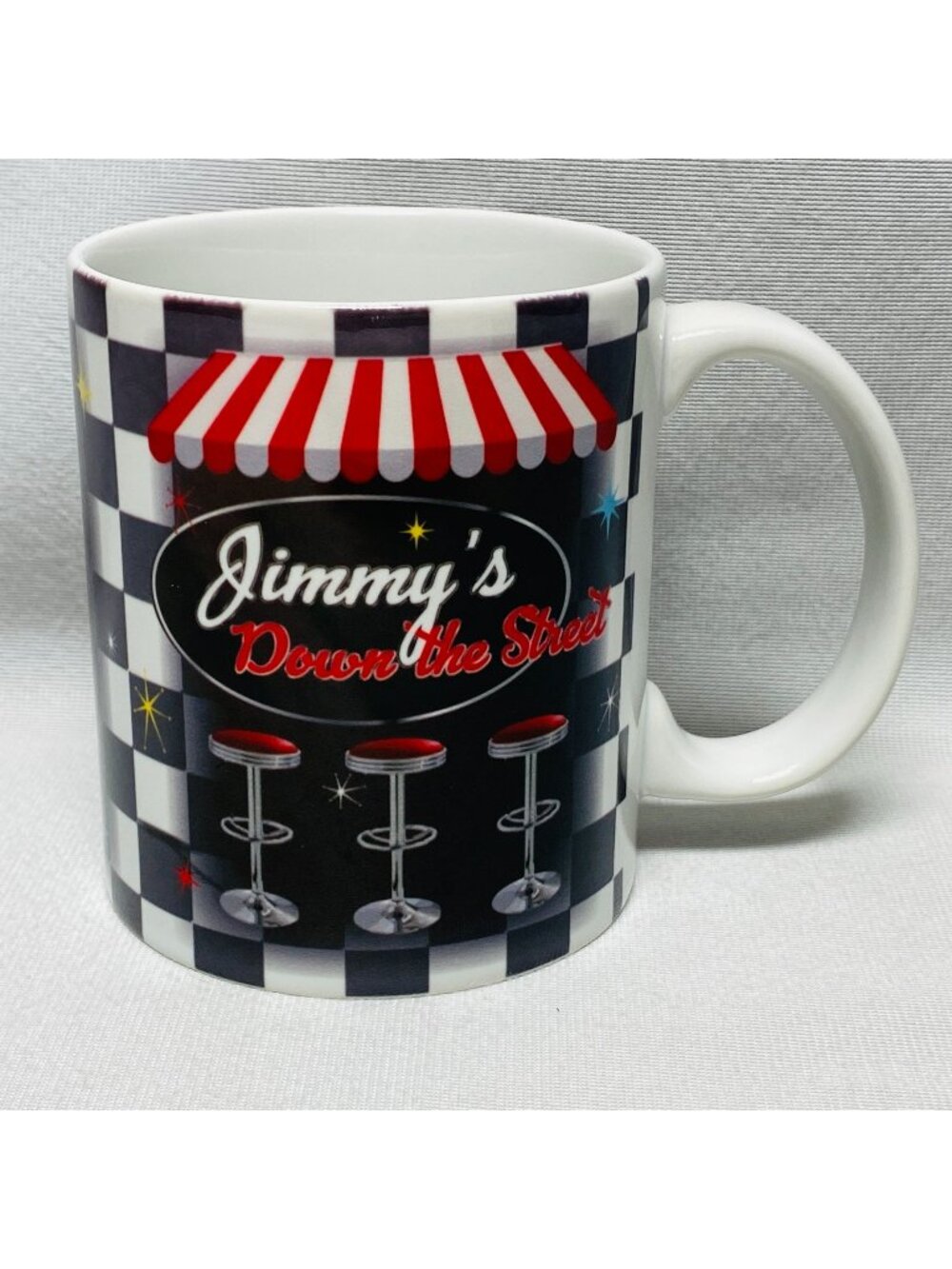 Jimmys Down The Street Cafe Coffee Mug 12 Oz  Diner Coeur d'Alene, Idaho